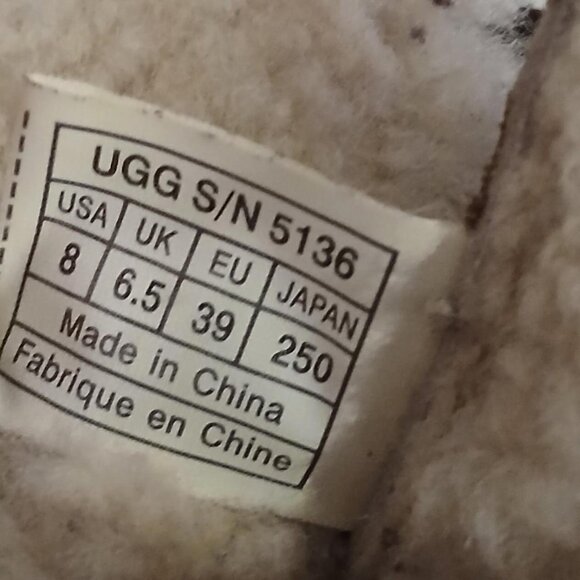 Ugg Australia Cove Brown Leather Sheep Skin Lined Lace Up Ankle Boot Sz 8 - Picture 8 of 8